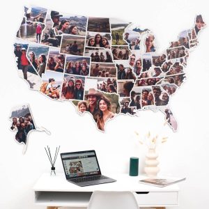 3D Wooden USA Map for Photos