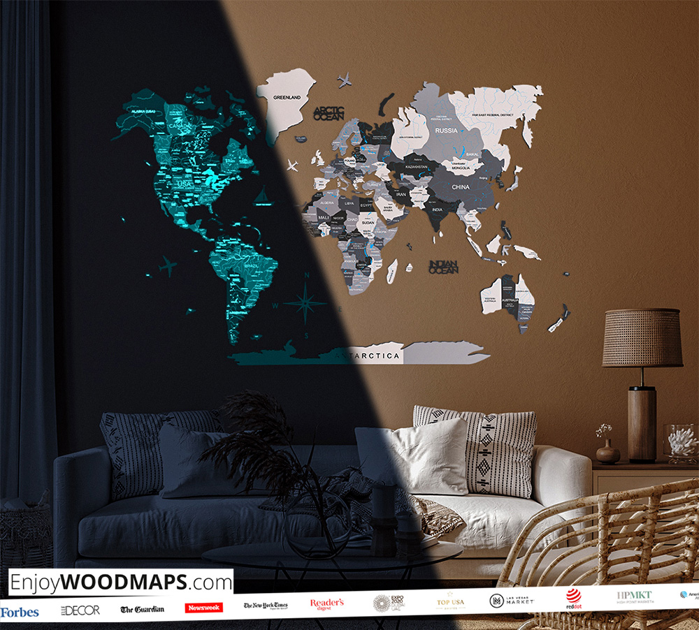 Mapa Mundial de Madera de Enjoy The Wood Nordic